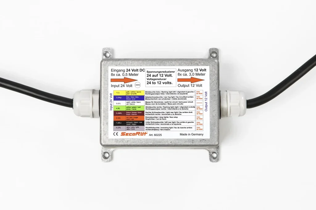 Spannungsreduzierer 24-12 Volt Festeinbau Alu Gehäuse