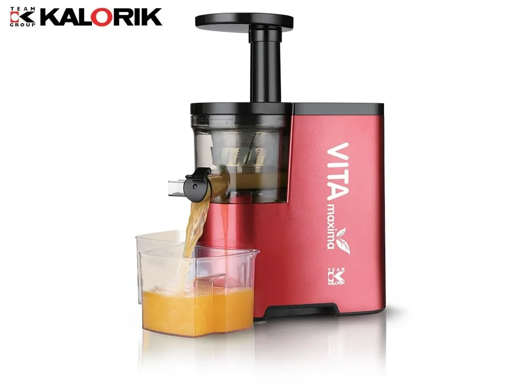 Vitamin Entsafter, Slow Juicer in Metallic Rot TKG FE 1010 R