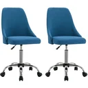 Esszimmerstühle 2 in blauem Stoff