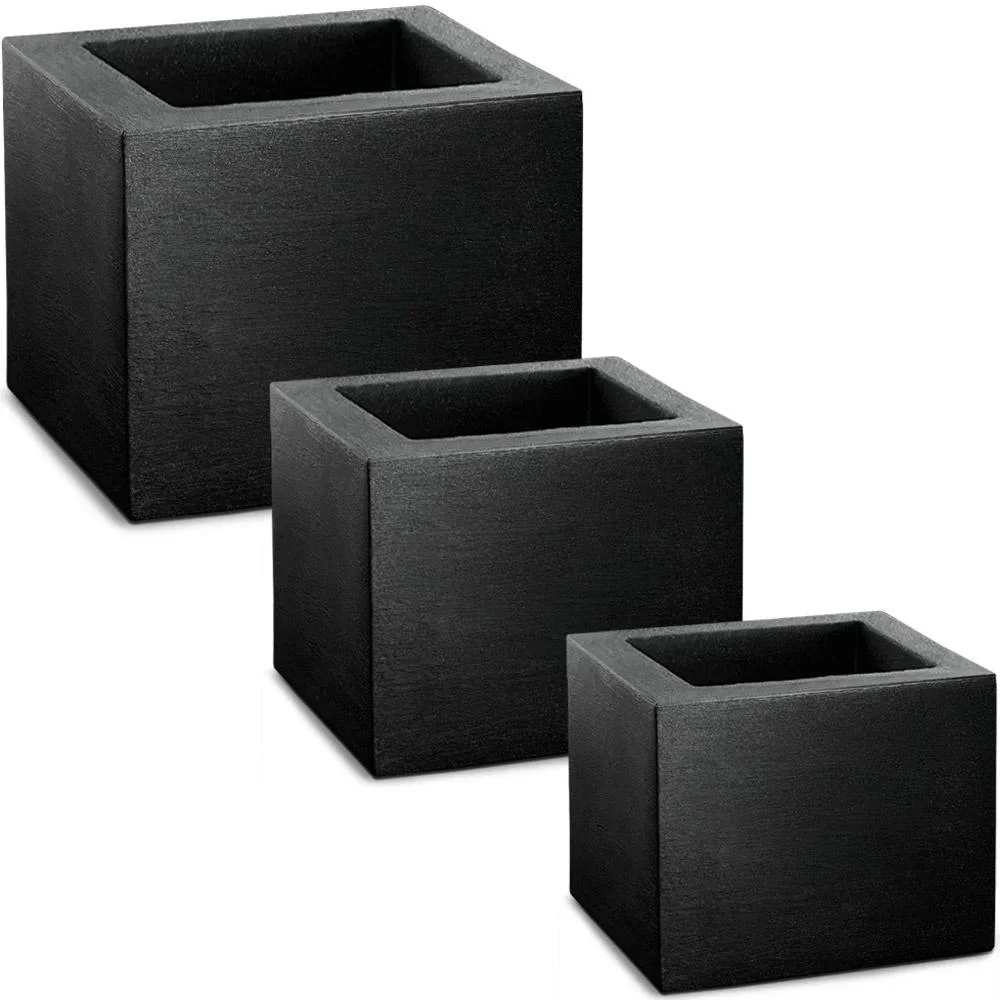 Pflanzentöpfe 3er-Set - quadratisch - 50/40/30cm Breite