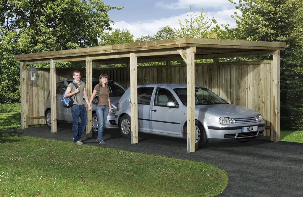 Einzelcarport "Optima", Gr. 3, Flachdach, 322 x 802 cm