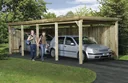 Einzelcarport "Optima", Gr. 3, Flachdach, 322 x 802 cm
