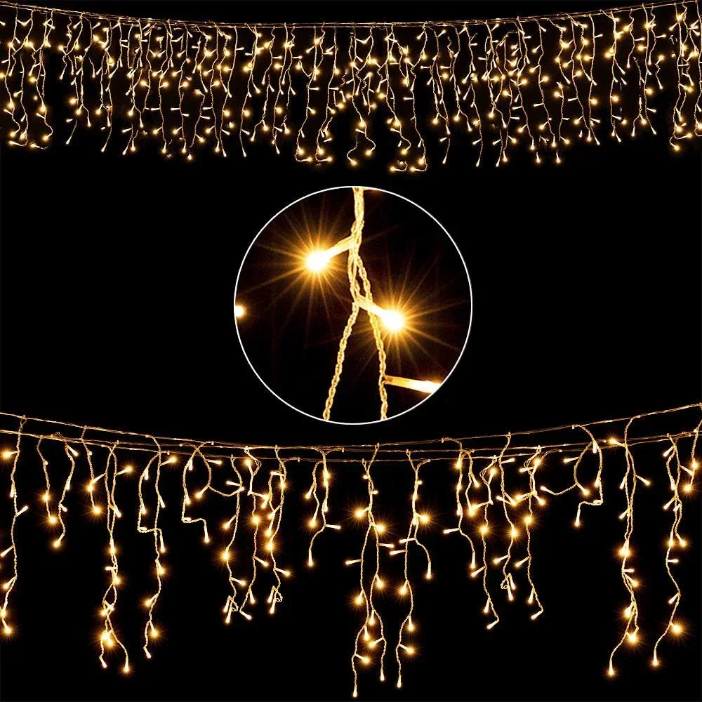 Weihnachtsbeleuchtung - Eiszapfen - Weihnachten 200 LED 10m
