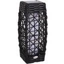 Solarlampe Rattan Gartenlampe Wegbeleuchtung Lichtsensor automatisch wetterfest kaffeebraun L19 x B19 x H48 cm