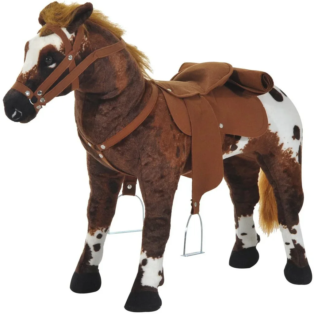 Kinder Reitpferd Plüsch Spielzeug braun