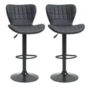 Barhocker 2er-Set Barstuhl Tresenhocker Bistrohocker Küchenhocker Drehstuhl mit Rückenlehne für Küche Esszimmer Kunstled