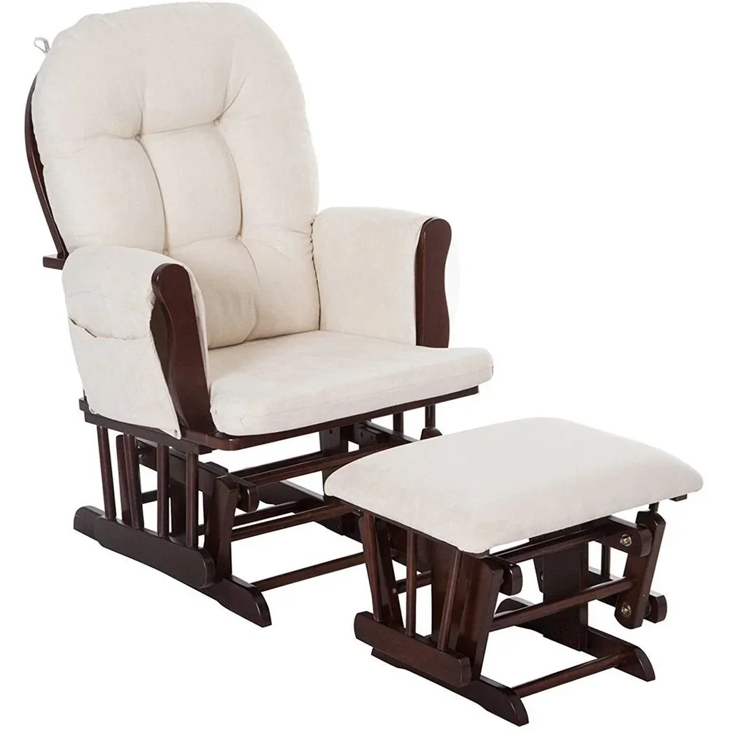 Schaukelstuhl Stillstuhl Relaxsessel Kunstwildleder Braun