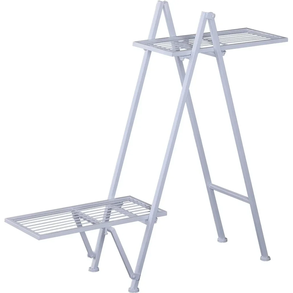 Pflanzregal Pflanzenständer Blumenständer Blumentreppe Metall Weiß 86 x 24 x 81 cm