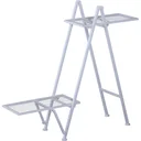 Pflanzregal Pflanzenständer Blumenständer Blumentreppe Metall Weiß 86 x 24 x 81 cm