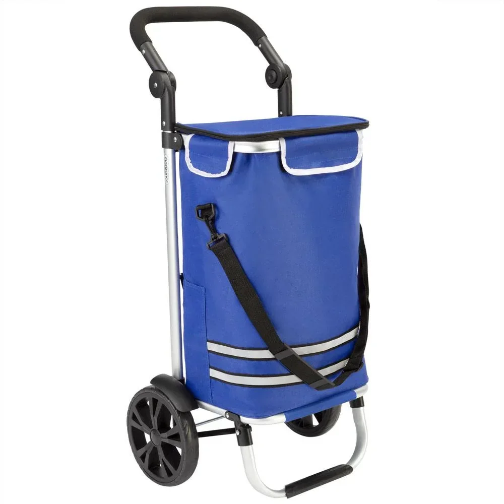 Einkaufswagen blau Aluminium 35L 31x24x54cm