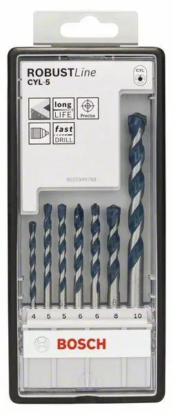 Betonbohrer-Set, Robust Line, CYL-5, 4-10 mm, 7-teilig