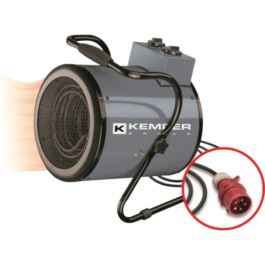 Elektro-Heißluftgebläse 65350E - 400 Volt CEE-Stecker - 5000W - 3 Stufen - 411 m³/h - mit Thermostat