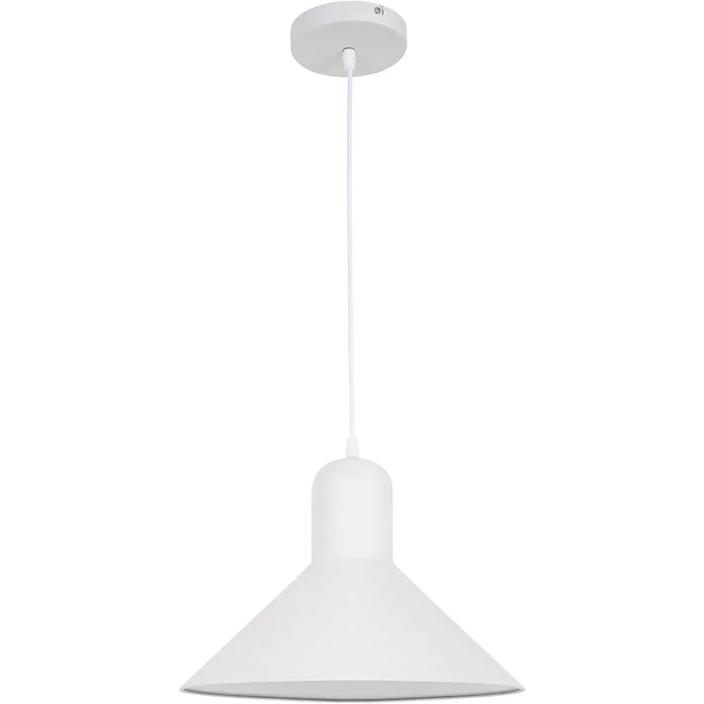 Hängeleuchte Deckenstrahler Industrie Vintage E27 40W Küche Bar Metall weiß ?34,5 x H28 cm (ohne Birne)