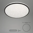 LED Deckenleuchte mit Sternendekor, rund, Ø 49,2 cm, 48 Watt, schwarz