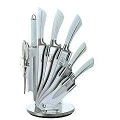 8-teiliges Messerset mit Ständer - weiß