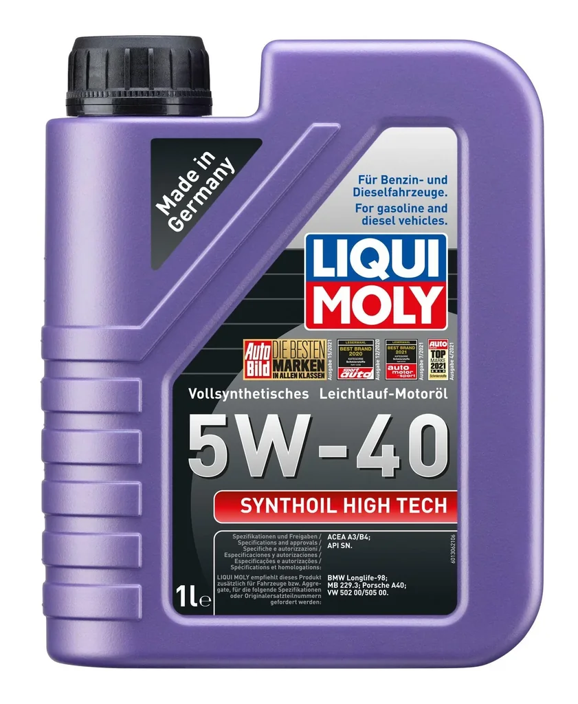 Vollsynthetisches Leichtlaufmotorenöl, Synthoil High Tech 5W-40, 1 Liter