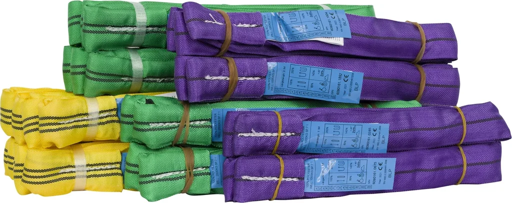 Rundschlingenpaket, 11-teilig in einer praktischen Sporttasche, 1000-3000 kg Tragfähigkeit in 1-3m NL