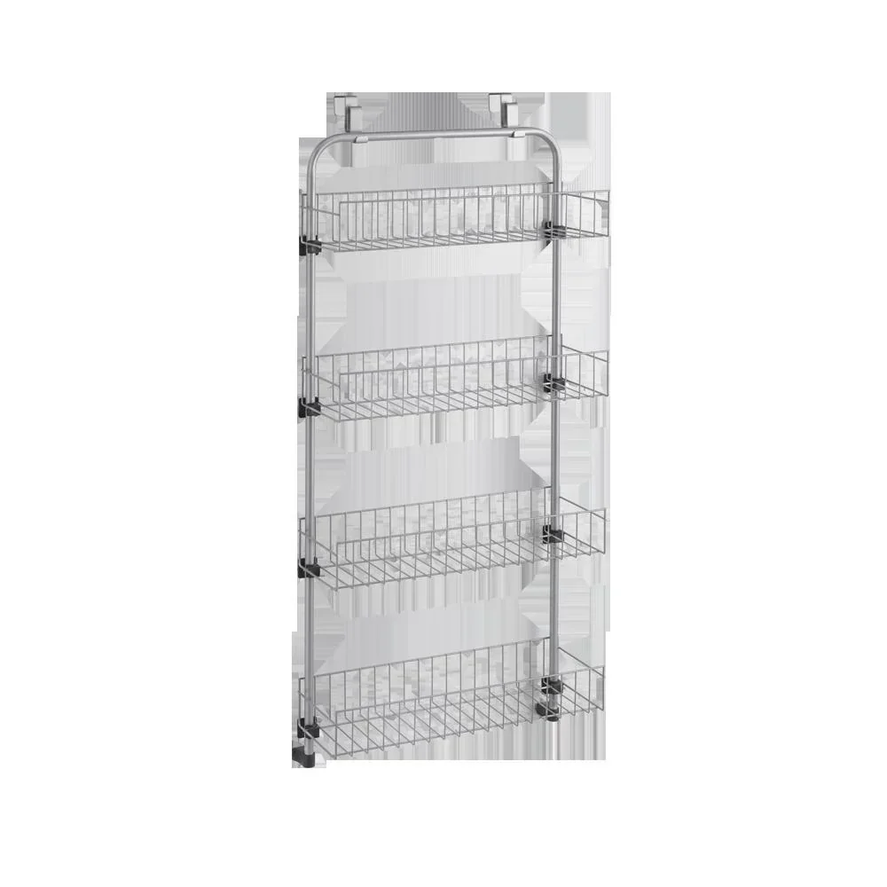 Tür-Regal, 4 Ablagen "Baskets@Door", Silberfarben