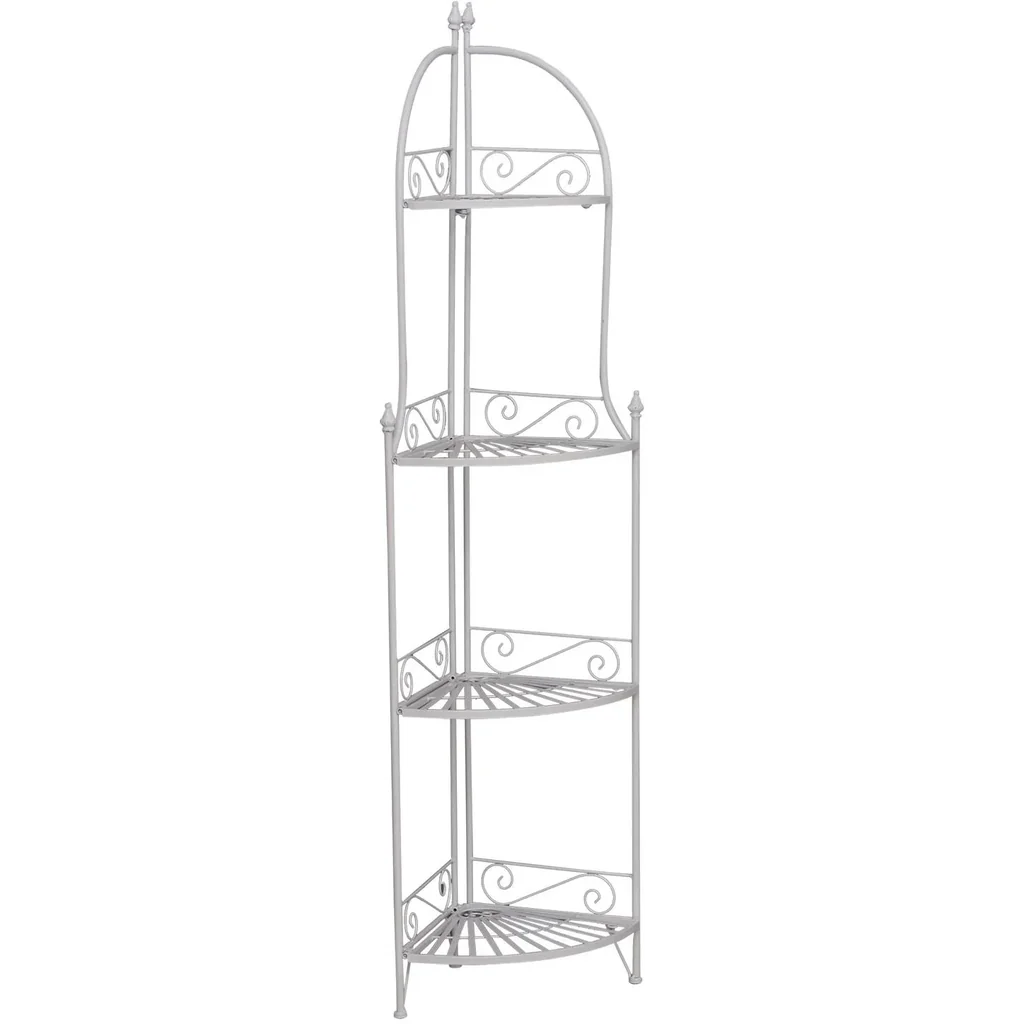 Badregal Pflanzregal Standregal Bücherregal Lagerregal Aufbewahrungsregal faltbar Metall Weiß 46 x 31 x 157 cm