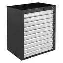 Schubladenschrank / Werkzeugschrank mammut, 10 Schubladen, RAL 7016 / 7035