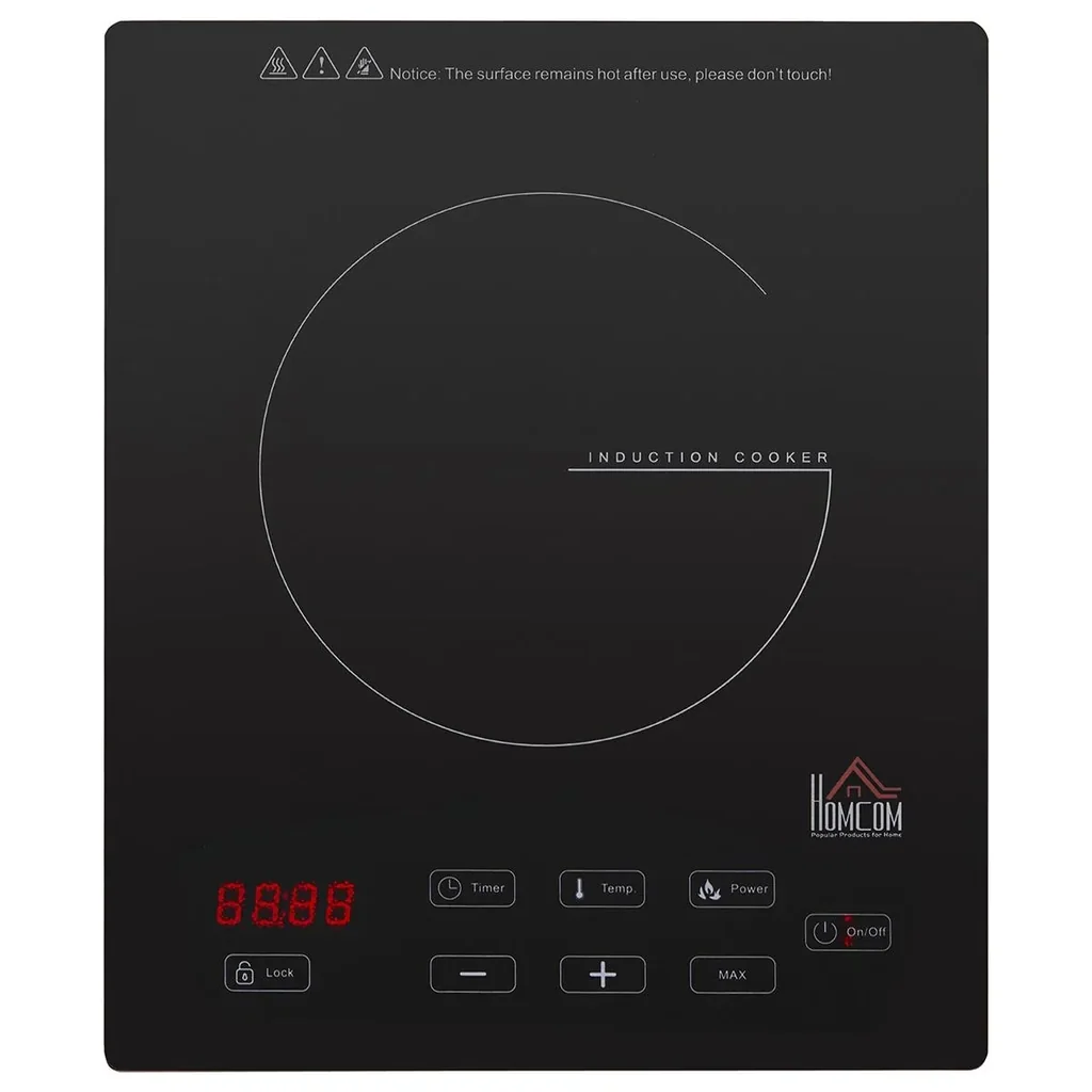 Einzelkochplatte Elektrokochfeld mit 8 Leistungs- und Temperaturstufen 4 Stunden Timer Kindersicherung Sensor Touch-LED-