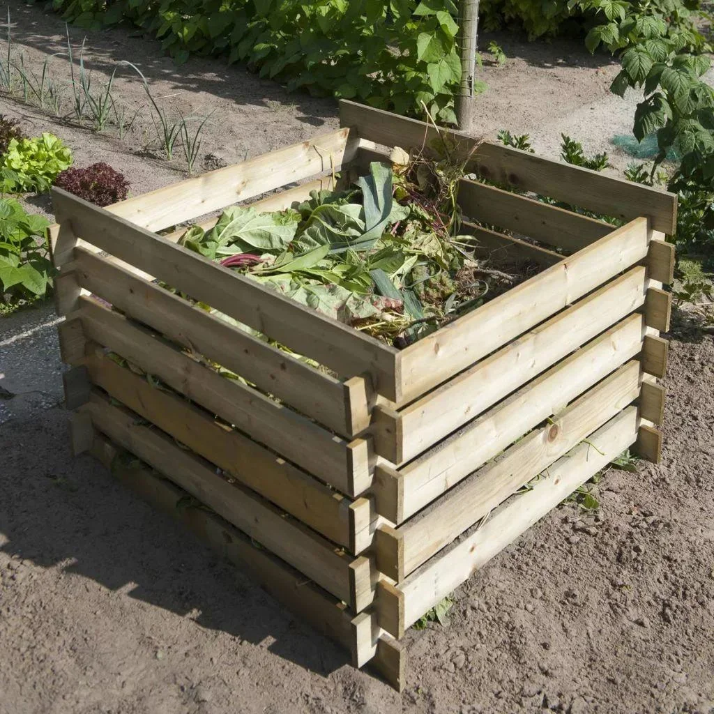 Natur Kompostbehälter 650 L Holz 6070480