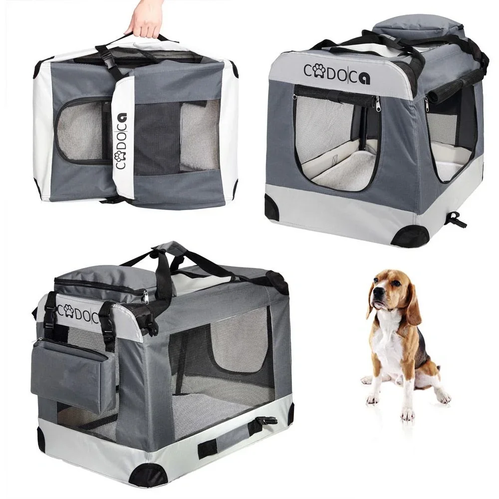 Hundetransportbox XL 82 x 59 x 59cm grau