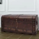 Deckentruhe groß Holz braun