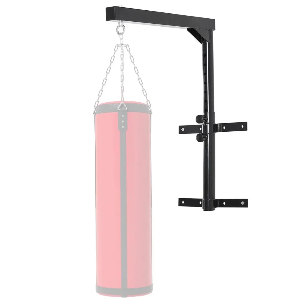Boxsackhalterung Wandhalterung Boxsack Sandsack Halterung bis 100 kg Tragkraft 57-81cm höhenverstellbar Schwarz