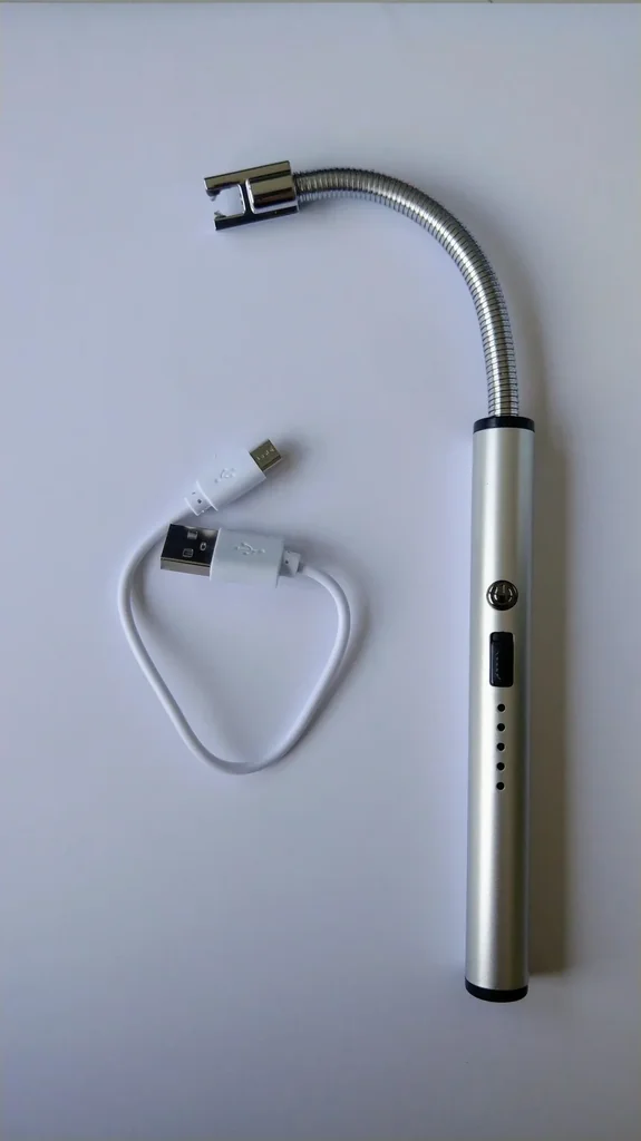 Lichtbogenfeuerzeug „Future Tech“, Stabfeuerzeug, Silberfarben