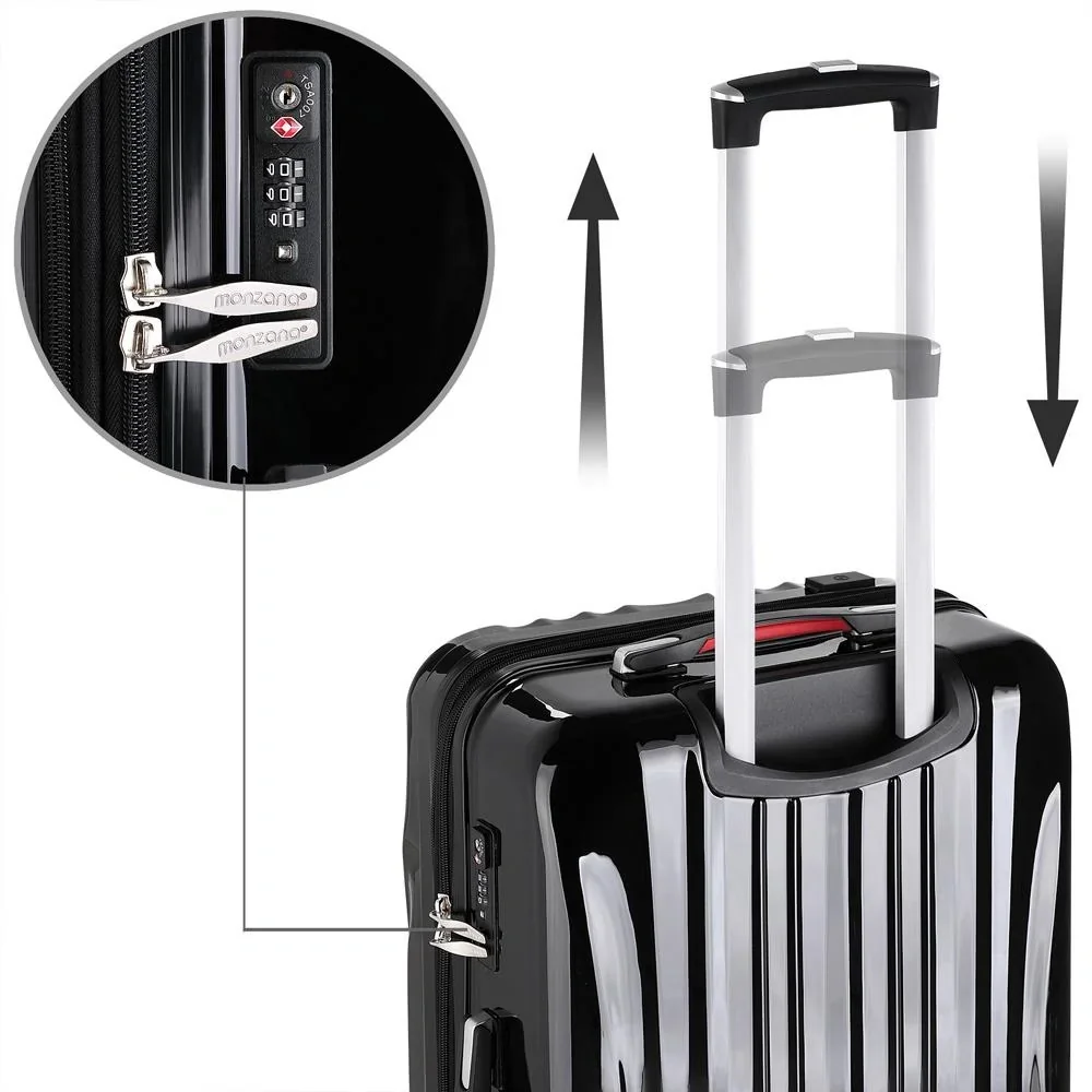 Hartschalenkoffer Ikarus Black L in ABS 90-102l 67,5x48x28cm