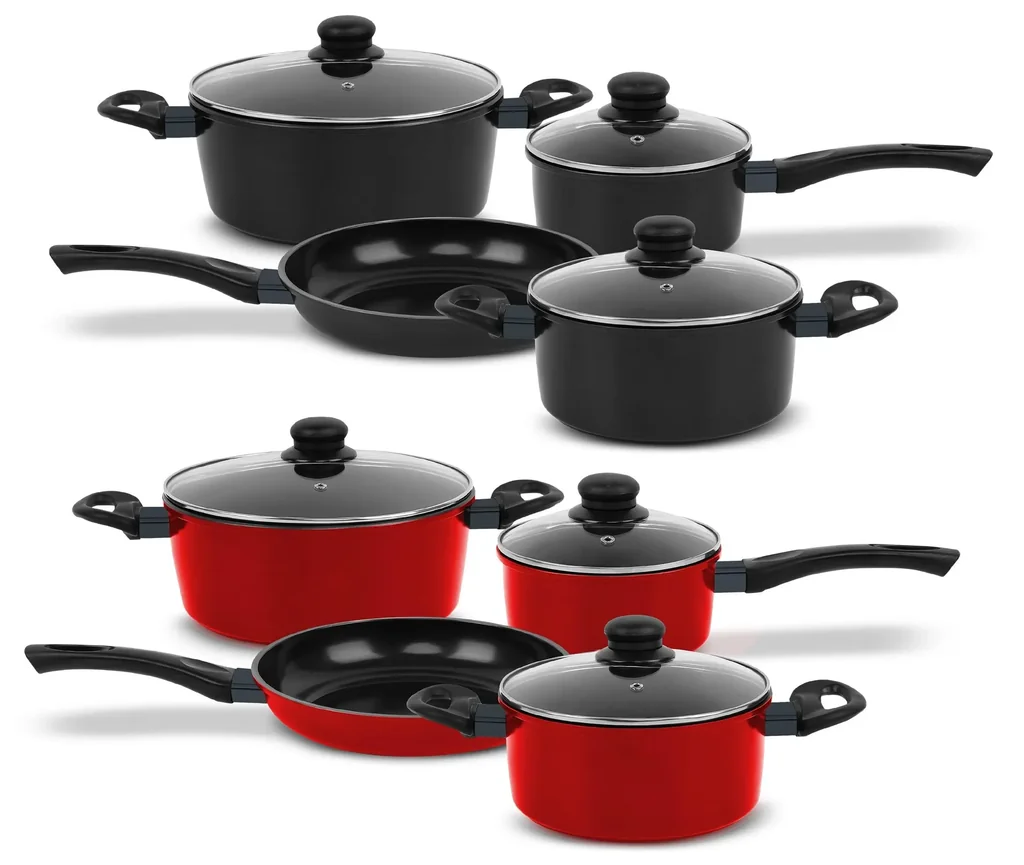 Carbon Koch-/ Bratset Schwarz, 7-teilig