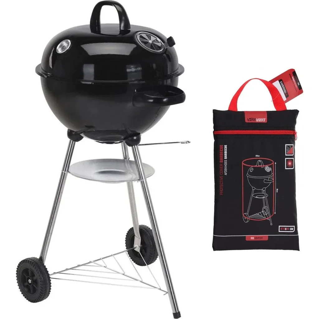 BBQ Collection Holzkohlegrill auf Rädern mit Thermometer - Ø47 cm inkl. Schutzhülle