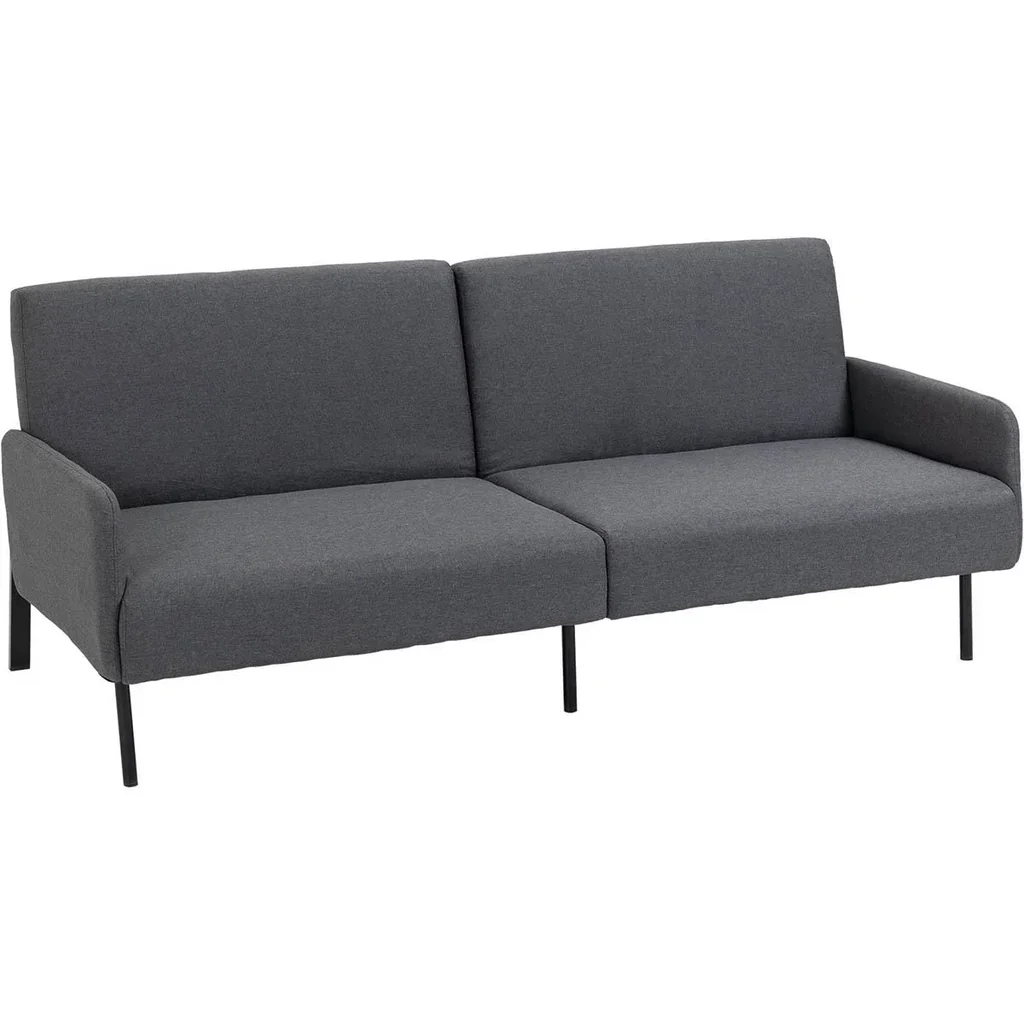 Schlafsofa Klappsofa 2-Sitzer Stoffsofa Bettsofa Sofa mit Schlaffunktion Sofagarnitur Leinen-Touch Stahl Grau 214 x 94 x