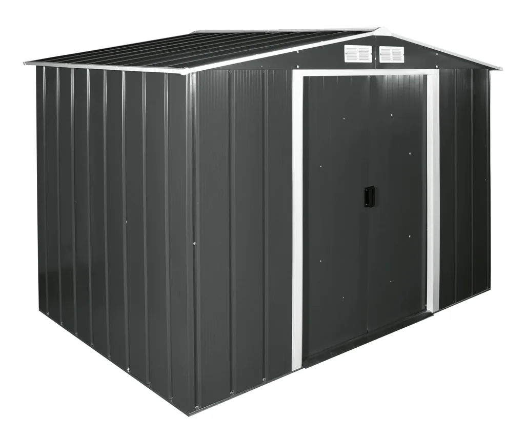 Metallgerätehaus Eco 8x6 anthrazit mit Giebeldach