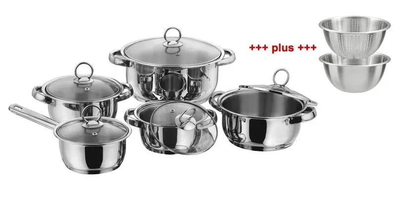 Topf-Set „New Silver Line“, Edelstahl, Induktion, 11-teilig