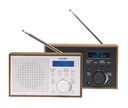 Retroradio mit Weckfunktion in Holzoptik, dunkelgrau DAB-46