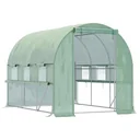 Folly Gewächshaus 3 x 3 x 2 m Tunnel begehbares Gewächshaus Pflanzenhaus Folie Zelt 6 Fenster UV-Schutz grün