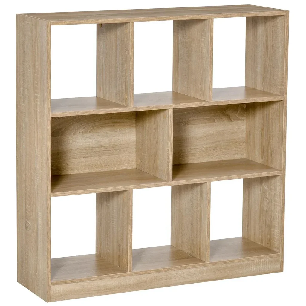 Bücherregal 3-stöckige Aufbewahrungsregal Büroregal Display Regal für Home-Office Wohnzimmer Spanplatte Natur 97,5 x 30