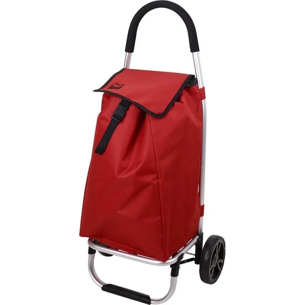 ShopRun Einkaufswagen - 2 Räder - Aluminium - Rot - 85x41x12cm