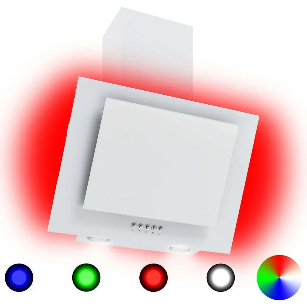 RGB-LED-Abzugshaube 60 cm aus Edelstahl und gehärtetem Glas