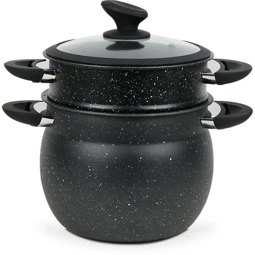 Couscous-Pfanne - 6L - Schwarz - 26x26x26 Cm