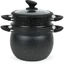 Couscous-Pfanne - 6L - Schwarz - 26x26x26 Cm