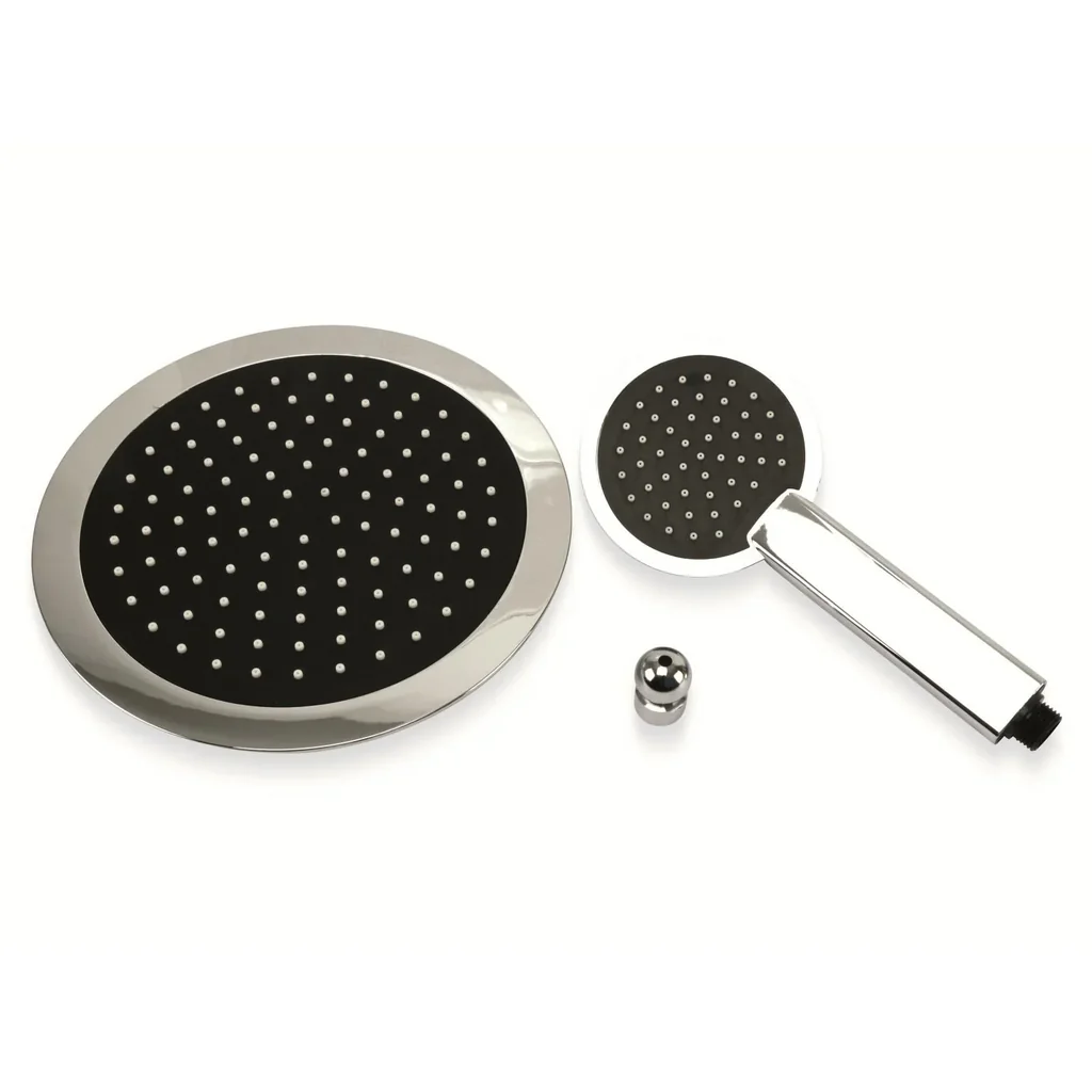 Duschkopf-Set XL - Chrom - 2-teilig - Kopf Ø 23x10cm - Hand 10x9cm