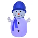 1,8 m aufblasbarer Schneemann mit 2 LED-Drehlichtern Weihnachtsdeko