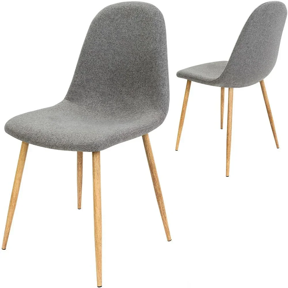 Design-Stuhl mit Stoffbezug dunkelgrau 4 Stück