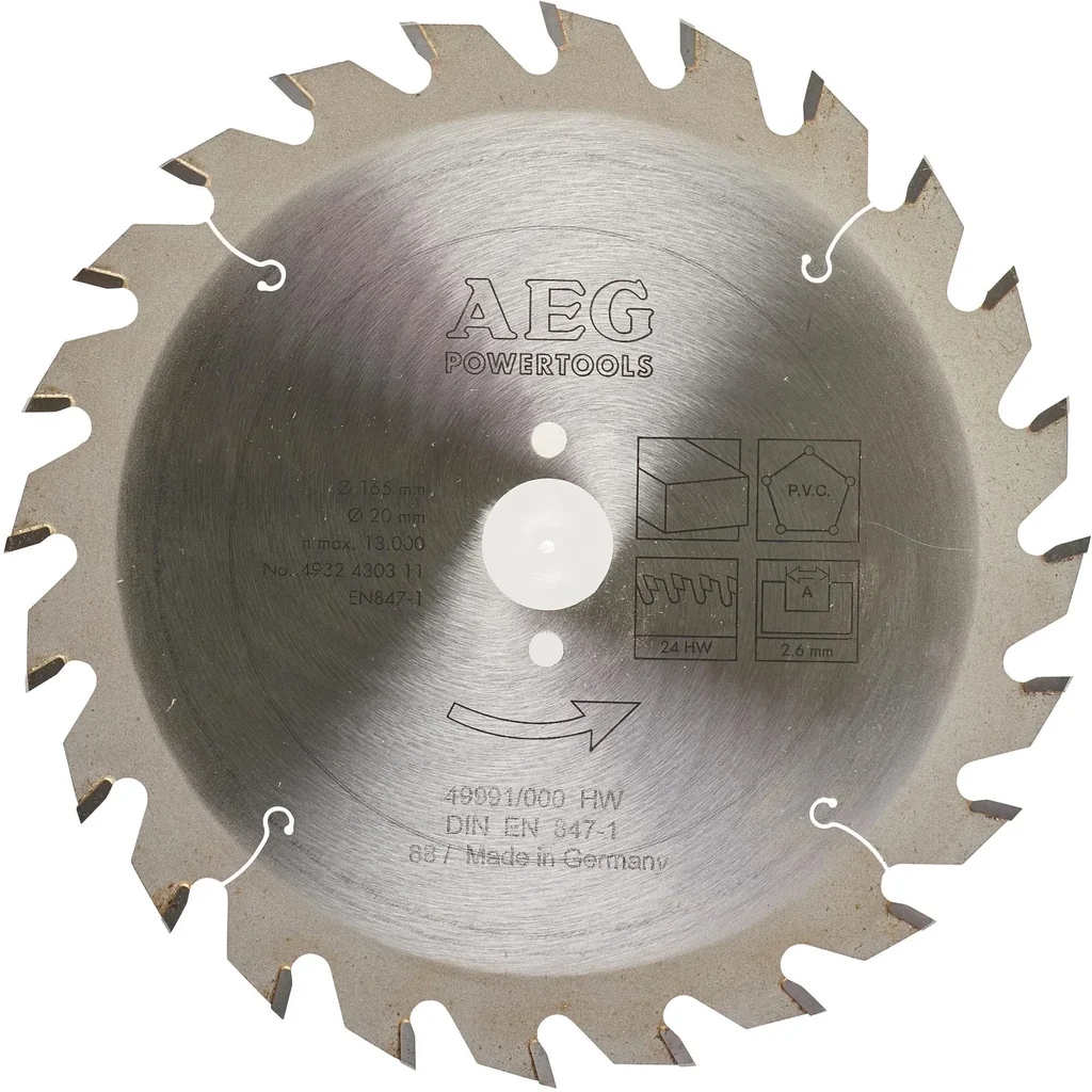 Kreissägeblatt 165/20 mm (24 Zähne)