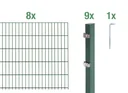 Doppelstabmattenzaun Komplettset, grün, Höhe 80 cm, Länge 16 m