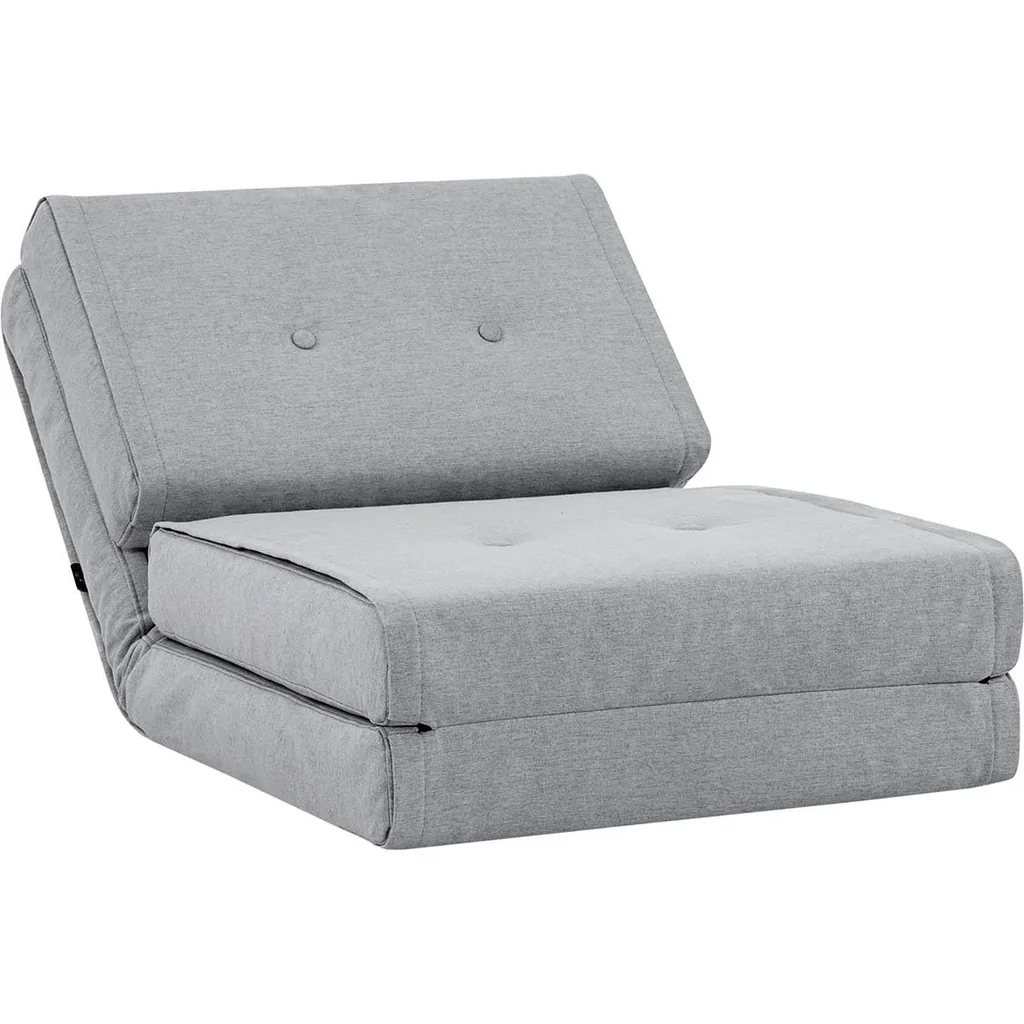 Zusammenklappbares Bodensofa mit Leinenbezug, hellgrau, 61 x 73 x 58 cm