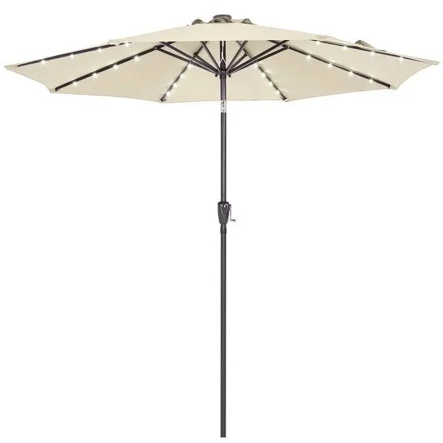 Sonnenschirm Florida mit LED-Beleuchtung kippbare Creme - Ø 3m